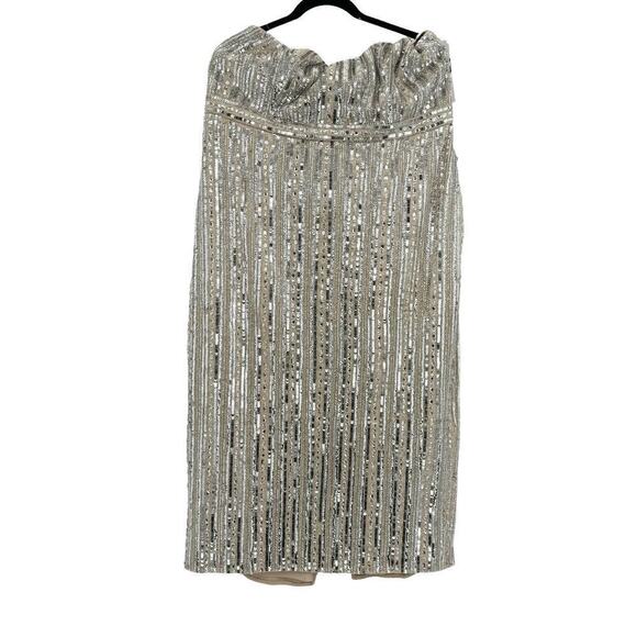 Mac Duggal Embellished Strapless Beaded Slim Column Dress Size 16 NWT - Picture 9 of 13